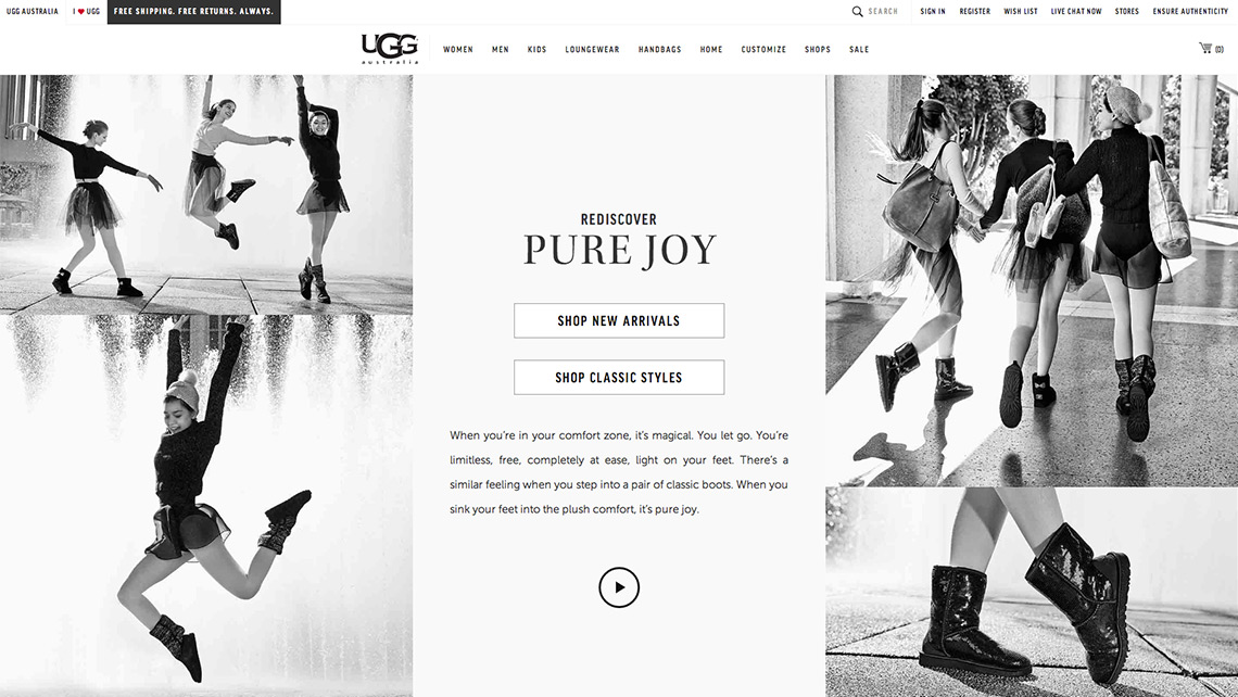 UGG Microsite