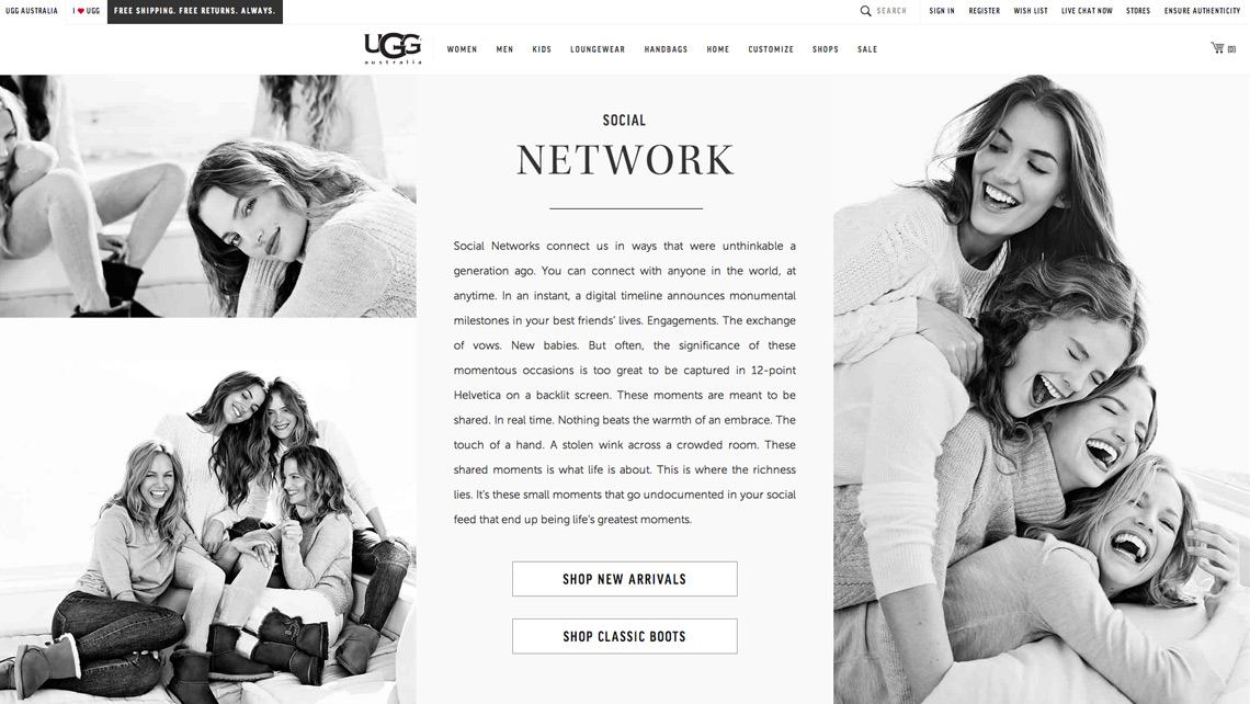 UGG Microsite