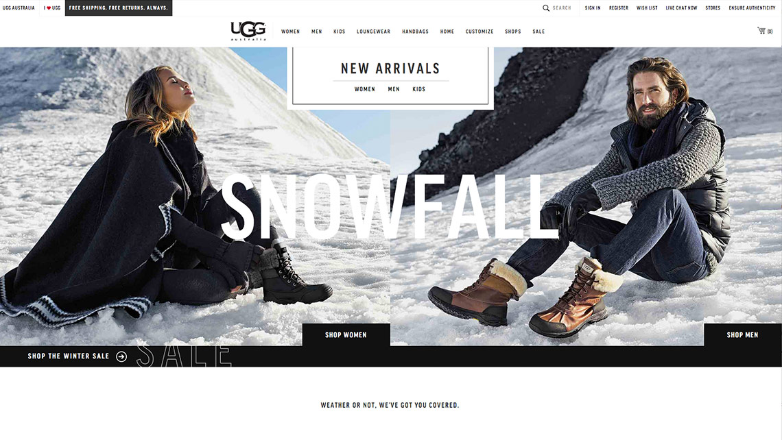 UGG Seasonal Landing Page